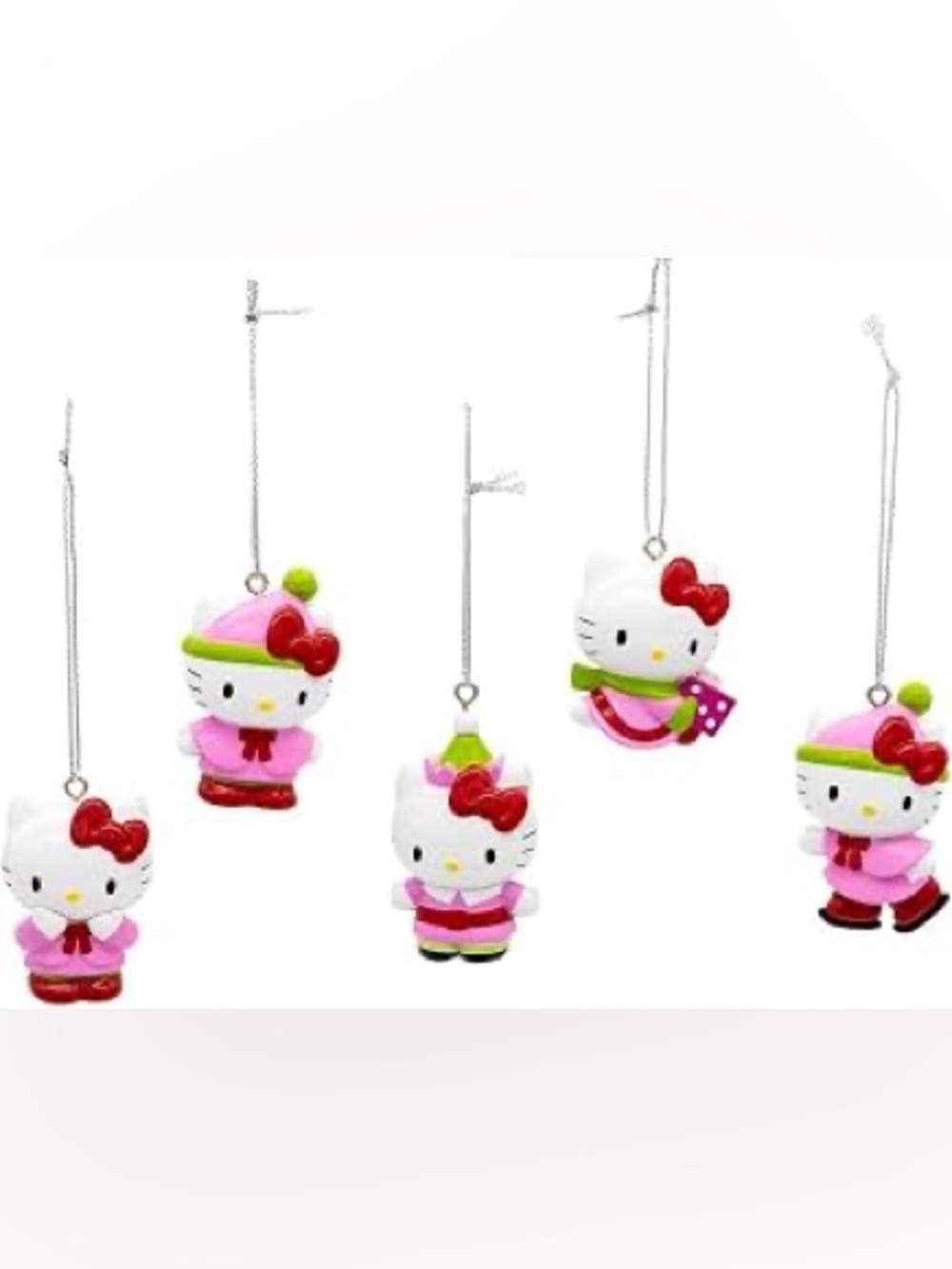 Hello Kitty Pink and Red Hanging Ornament Trio